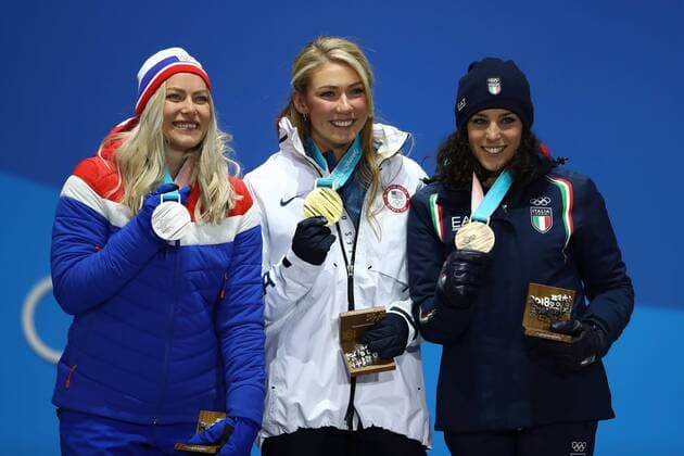 IPP20180215 Olympic Winter games Winterspiele Spiele Summer games Pyeongchang 2018 - Olympische Winterspiele Pyeongchang 2018: Ladies Giant Slalom, Mikaela Shiffrin oro tra Ragnhild Mowinckel argento e Federica Brignone bronzo (Hinweis: Verwendung nur in Deutschland - only Germany) *** IPP20180215 Olympic Winter Games PyeongChang 2018 Olympic Winter Games PyeongChang 2018 Ladies giant slalom Mikaela Shiffrin oro tra Ragnhild Mowinckel argento e Federica Brignone Brooklyn note use only in Germany only Germany 