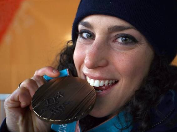 PyeongChang 2018, Ski Alpin, Riesenslalom der Damen, Siegerehrung IPP20180215 Olympic Winter games Winterspiele Spiele Summer games Pyeongchang 2018 - Olympische Winterspiele Pyeongchang 2018: Ladies Giant Slalom, Federica Brignone bronzo (Hinweis: Verwendung nur in Deutschland - only Germany) *** IPP20180215 Olympic Winter Games PyeongChang 2018 Olympic Winter Games PyeongChang 2018 Ladies giant slalom Federica Brignone Brooklyn note only use only in Germany Germany 