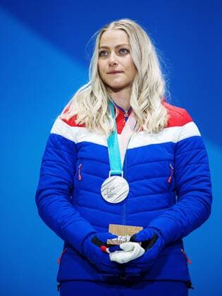 180215 Ragnhild Mowinckel of Norway silver celebrate at a Medal Ceremony for Women s Giant Slalom during day six of the 2018 Winter Olympics on February 15 2018 in Pyeongchang Photo Joel Marklund BILDBYRAN code JM 87625  Copyright: JOELxMARKLUND BB180215JM156