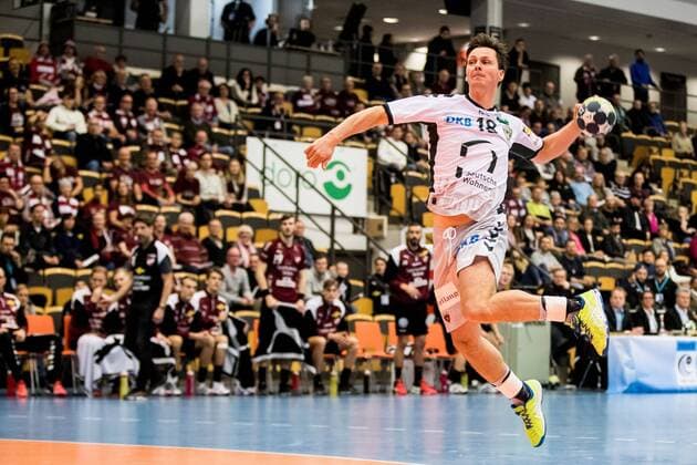 180215 Füchse Berlin s Hans Lindberg in the handball match of the EHF Cup between Lugi and Fuchse Berlin on 15 February 2018 in Lund  Copyright: MATHILDAxAHLBERG BB180215MA039