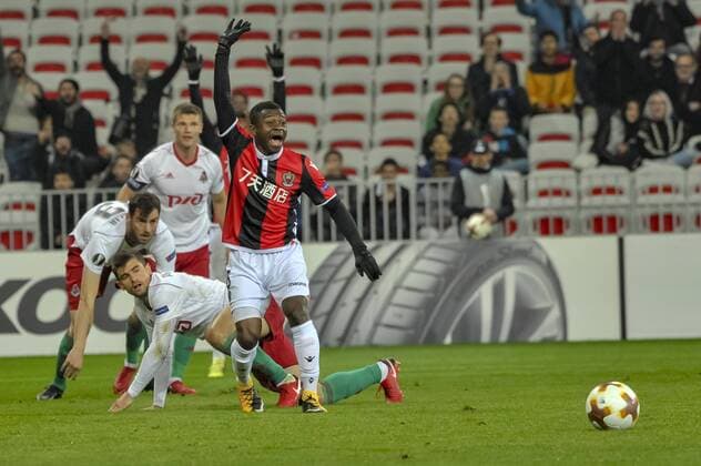 Jean Michael Seri (OGC Nice) FOOTBALL : OGC Nice vs Lokomotiv Moscou - Ligue Europa - 15 02 2018 NorbertScanella Panoramic 