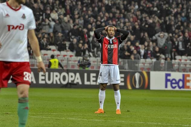 Alassane Plea (OGC Nice) FOOTBALL : OGC Nice vs Lokomotiv Moscou - Ligue Europa - 15 02 2018 NorbertScanella Panoramic 
