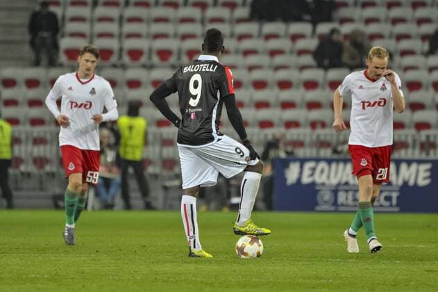 Mario Balotelli (OGC Nice) - deception FOOTBALL : OGC Nice vs Lokomotiv Moscou - Ligue Europa - 15 02 2018 NorbertScanella Panoramic 
