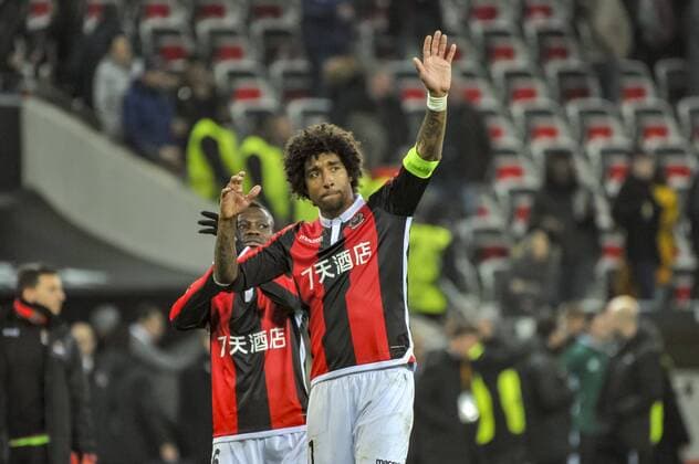 Dante (OGC Nice) - Jean Michael Seri (OGC Nice) FOOTBALL : OGC Nice vs Lokomotiv Moscou - Ligue Europa - 15 02 2018 NorbertScanella Panoramic 