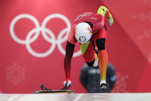 OLYMPICS - 2018 Winter Olympics PYEONGCHANG,SOUTH KOREA,16.FEB.18 - OLYMPICS,SKELETON - Olympic Winter games Winterspiele Spiele Summer games PyeongChang 2018, men. Image shows Christopher Grotheer (GER). GEPAxpictures xMathiasxMandl