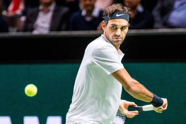 ROTTERDAM: 15-02-2018, ABN Amro WTT Dag 4, Rotterdam, Tennis, Ahoy, Roger Federer in actie tegen Philipp Kohlschreiber ABN Amro WTT Rotterdam Dag 4 