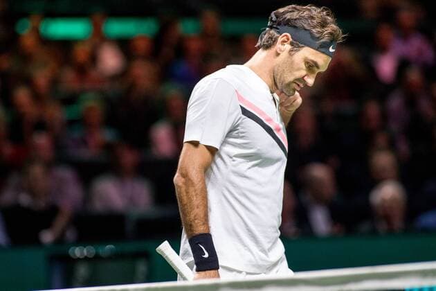 ROTTERDAM: 15-02-2018, ABN Amro WTT Dag 4, Rotterdam, Tennis, Ahoy, Roger Federer in actie tegen Philipp Kohlschreiber ABN Amro WTT Rotterdam Dag 4 