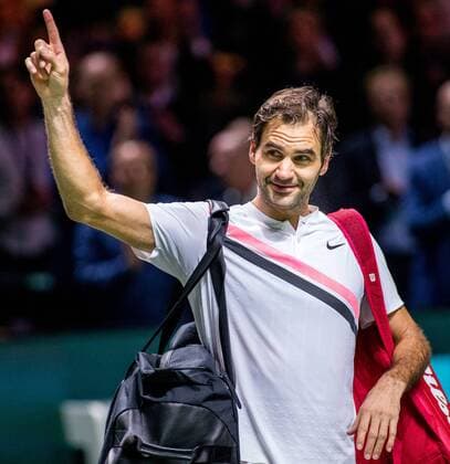 ROTTERDAM: 15-02-2018, ABN Amro WTT Dag 4, Rotterdam, Tennis, Ahoy, Roger Federer in actie tegen Philipp Kohlschreiber ABN Amro WTT Rotterdam Dag 4 