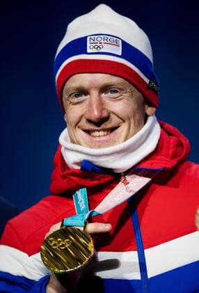 180216 Johannes Thingnes Stay of Norway gold celebrate at a Medal Ceremony for Men s Biathlon 20 km during day seven of the 2018 Winter Olympics on February 16 2018 in Pyeongchang Photo Jon Olav Nesvold BILDBYRAN code JE 160172  Copyright: JONxOLAVxNESVOLD BB180216JE062