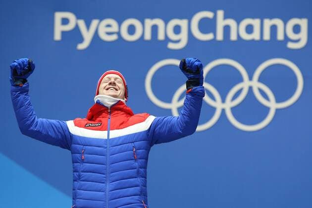 OLYMPICS - 2018 Winter Olympics PYEONGCHANG,SOUTH KOREA,16.FEB.18 - OLYMPICS,BIATHLON - Olympic Winter games Winterspiele Spiele Summer games PyeongChang 2018, Medals Plaza, 20km biathlon, men, award ceremony. Image shows Johannes Thingnes Boe (NOR). GEPAxpictures xMathiasxMandl