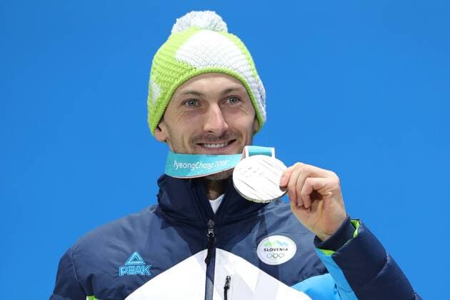 OLYMPICS - 2018 Winter Olympics PYEONGCHANG,SOUTH KOREA,16.FEB.18 - OLYMPICS,BIATHLON - Olympic Winter games Winterspiele Spiele Summer games PyeongChang 2018, Medals Plaza, 20km biathlon, men, award ceremony. Image shows Jakov Fak (SLO). GEPAxpictures xMathiasxMandl
