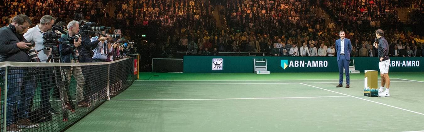 ROTTERDAM: 16-02-2018, ABN Amro WTT Dag 4, Rotterdam, Tennis, Ahoy, Roger Federer N1 van de wereld en verslaat Robin Haase ABN Amro WTT Rotterdam Dag 5  x1984067x