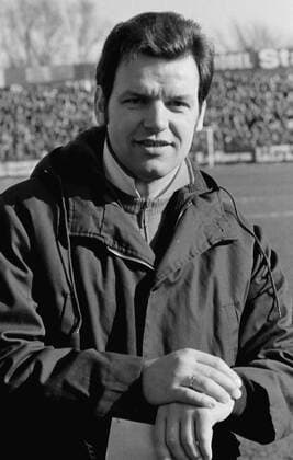 From 2 BL Nord season 1976 1977 VfL Osnabrück dark adidas Jersey against Bayer Uerdingen 2 1 26 02 1977 at the Bremen bridge in Osnabrück In the photo of VfL Osnabrück coach Siegfried Melzig