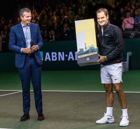 ROTTERDAM: 16-02-2018, ABN Amro WTT Dag 4, Rotterdam, Tennis, Ahoy, Roger Federer N1 van de wereld en verslaat Robin Haase ABN Amro WTT Rotterdam Dag 5  x1984217x