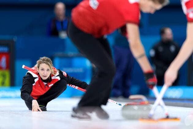 180217 Silvana Tirinzoni of Switzerland in the round robin of curling between Switzerland and Sweden during day eight of the 2018 Winter Olympics on February 17 2018 in Pyeongchang Photo Carl S BILDBYR N code CS 57999 301  Copyright: CARLxSANDIN BB180217CS032