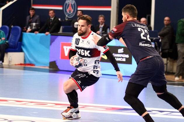 Thomas Mogensen (Flensburg-Handewitt) HANDBALL : VELUX EHF Champions League - 12eme journee - Paris Saint-Germain Handball vs SG Flensburg-Handewitt - 17 02 2018 KevinDomas Panoramic 