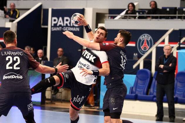 Rasmus Lauge Schmidt (Flensburg-Handewitt) HANDBALL : VELUX EHF Champions League - 12eme journee - Paris Saint-Germain Handball vs SG Flensburg-Handewitt - 17 02 2018 KevinDomas Panoramic 
