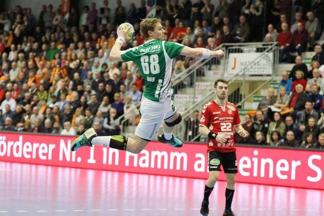 Julian Sauer DJK Rimpar wolves 68 free gate ASV Hamm Westphalia vs DJK Rimpar wolves 2 handball Bundesliga 17 02 2018 Hamm Copyright: xEIBNER JanxStrohdiekx EP_JSK
