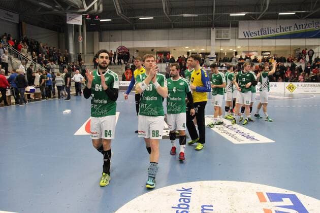 Disappointment at DJK Rimpar wolves front v l Benjamin Herth DJK Rimpar wolves 64 Julian Sauer DJK Rimpar wolves 68 ASV Hamm Westphalia vs DJK Rimpar wolves 2 handball Bundesliga 17 02 2018 Hamm Copyright: xEIBNER JanxStrohdiekx EP_JSK