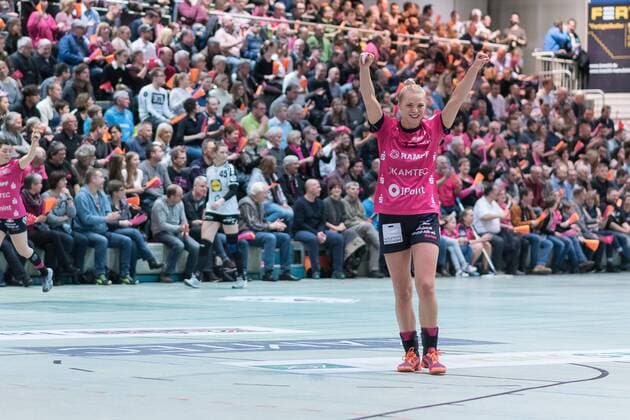 Shenia Minevskaja babes Metzingen 13 cheers goal celebration babes Metzingen against Neckarsulm SU handball Bundesliga 1 women 17 02 2018 Metzingen Copyright: xEIBNER WolfgangxFrankx EP_WFK