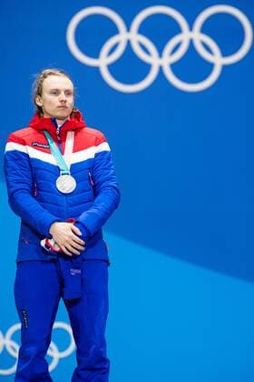 180218 Henrik Kristoffersen of Norway Silver at a Medal Ceremony for the Men s Giant Slalom during day nine of the 2018 Winter Olympics on February 18 2018 in Pyeongchang Photo Petter Arvidson PA BILDBYRAN code 91980  Copyright: PETTERxARVIDSON BB180218PA163