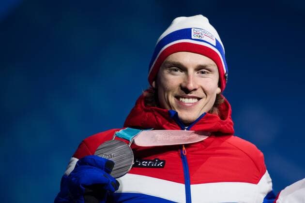 180218 Henrik Kristoffersen of Norway at a Medal Ceremony for the Men s Giant Slalom during day nine of the 2018 Winter Olympics on February 18 2018 in Pyeongchang Photo Petter Arvidson PA BILDBYRAN code 91980  Copyright: PETTERxARVIDSON BB180218PA168