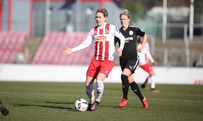 18 02 2018 xcex Germany Cologne football women s football Alliance women Bundesliga season 2017 2018 1 FC Cologne 1 FFC Frankfurt Karoline Kohr Cologne