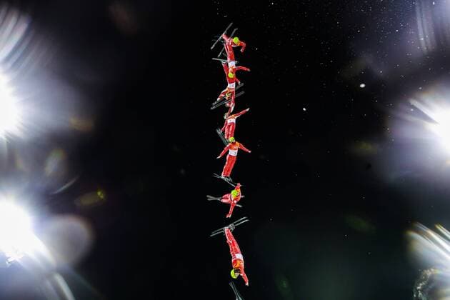 Olympia-Bilder des Tages - SPORT PyeongChang 2018 - Ski Freestyle, Springen Herren PYEONGCHANG, SOUTH KOREA - FEBRUARY 18, 2018: Olympic Athlete from Russia Ilya Burov competes in the men s freestyle skiing aerials at the 2018 Winter Olympic Games Olympische Spiele Olympia OS at Phoenix Snow Park. Sergei Bobylev TASS  TS074808