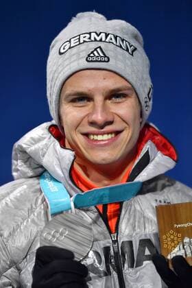 Andreas Walker GER silver medal medal ski jumping large hill ski jumping large hill victory ceremony PyeongChang Olympic medals Plaza ceremony on 18 02 2018 Winter Olympics 2018 from 09 02 25 02 2018 in PyeongChang of South Korea
