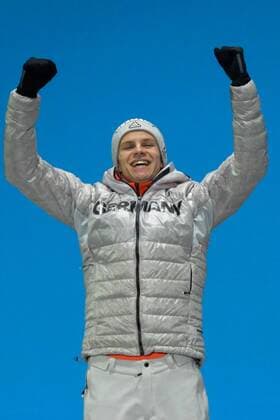 February 18, 2018 - Pyeongchang, South Korea - ANDREAS WELLINGER of germany celebrates getting the silver medal in the Men s Large Hill Individual Ski jumping Skispringen Ski nordisch event in the PyeongChang Olympic Games Olympische Spiele Olympia OS Pyeongchang 18: Medal Winners - ZUMAl132 20180218_zap_l132_063 Copyright: xChristopherxLevyx