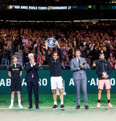 18-02-18: ABN Amro WTT in Rotterdam, Finaledag, Dag 7, Tennis, Rotterdam Nederland, Federer wint het ABN AMRO WTT van Dimitrov ABN Amro WTT Rotterdam Dag 7  x1993701x