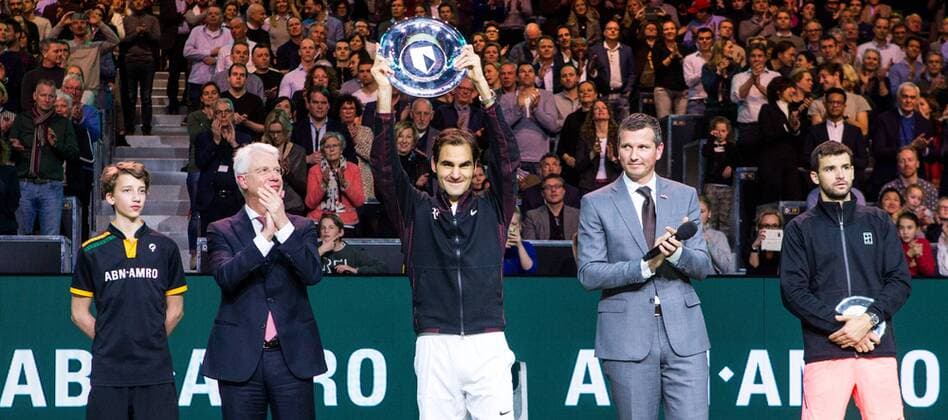 18-02-18: ABN Amro WTT in Rotterdam, Finaledag, Dag 7, Tennis, Rotterdam Nederland, Federer wint het ABN AMRO WTT van Dimitrov ABN Amro WTT Rotterdam Dag 7  x1993704x