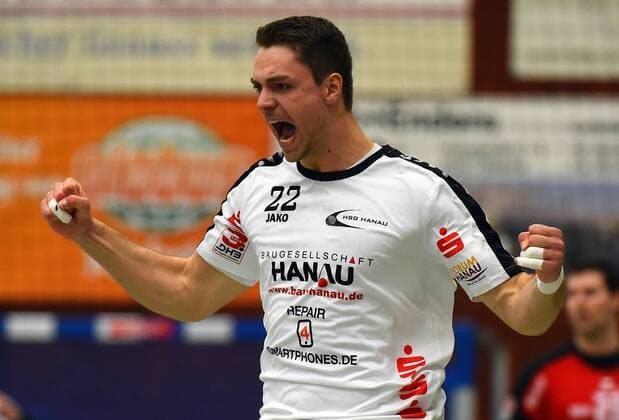 18 02 xpsx 2018 3 handball League HSG Hanau GSV Eintracht Baunatal v l jubilation Yaron Pillmann Hanau, Hanau, Hessen Germany