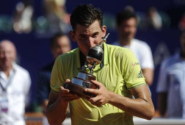 February 18, 2018 - Buenos Aires, Argentina - Dominic Thiem of Austria poses with the trophy after winning the final match against Aljaz Bedene of Slovenia as part of ATP Tennis Herren Argentina Open at Buenos Aires Lawn Tennis Club on February 18, 2018 in Buenos Aires, Argentina. Dominic Thiem v Aljaz Bedene - ATP Argentina Open Final  - ZUMAn230 20180218_zaa_n230_1042 Copyright: xGabrielxSotelox