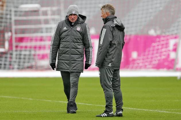 Jupp Heynckes and Hermann Peter during the final training of FC Bayern München before the tomorrow s eighth final Hinspiels in the Champions League on 20 02 2018 in the Allianz Arena Munich Copyright: xEIBNER MarcelxEngelbrechtx EP_EER