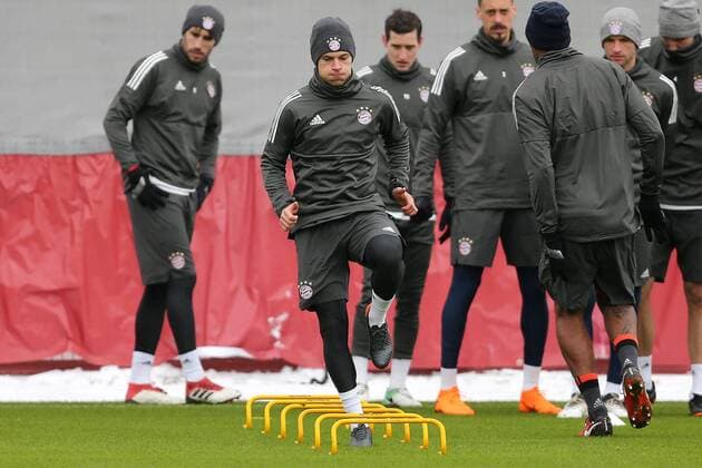 Joshua Kimmich during the final training of FC Bayern München before the tomorrow s eighth final Hinspiels in the Champions League on 20 02 2018 in the Allianz Arena Munich Copyright: xEIBNER MarcelxEngelbrechtx EP_EER