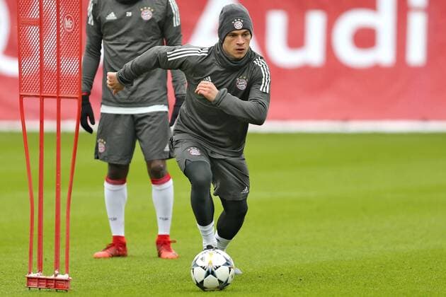 Joshua Kimmich during the final training of FC Bayern München before the tomorrow s eighth final Hinspiels in the Champions League on 20 02 2018 in the Allianz Arena Munich Copyright: xEIBNER MarcelxEngelbrechtx EP_EER