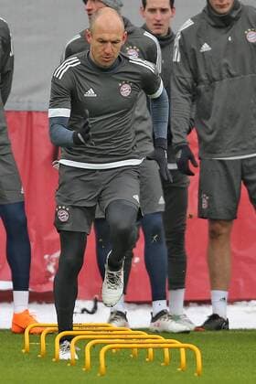 Arjen Robben during the final training of FC Bayern München before the tomorrow s eighth final Hinspiels in the Champions League on 20 02 2018 in the Allianz Arena Munich Copyright: xEIBNER MarcelxEngelbrechtx EP_EER
