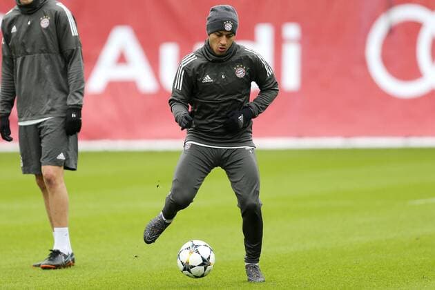 Thiago during the final training of FC Bayern München before the tomorrow s eighth final Hinspiels in the Champions League on 20 02 2018 in the Allianz Arena Munich Copyright: xEIBNER MarcelxEngelbrechtx EP_EER