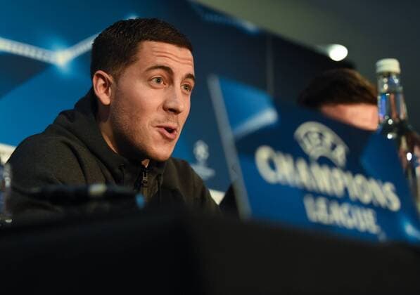 Chelsea press conference PK Pressekonferenz Eden Hazard during the Chelsea press conference at Stamford Bridge, London, UK Content Not Available For UK Newspapers Copyright: xSimonxDaelx FIL-11378-0004