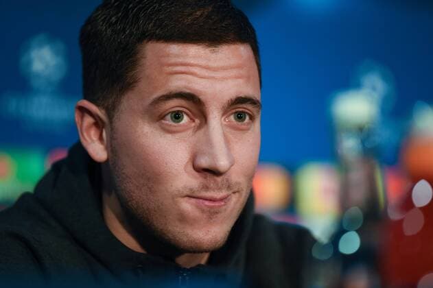 Chelsea press conference PK Pressekonferenz Eden Hazard during the Chelsea press conference at Stamford Bridge, London, UK Content Not Available For UK Newspapers Copyright: xSimonxDaelx FIL-11378-0005