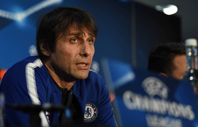 Chelsea press conference PK Pressekonferenz Antonio Conte during the Chelsea press conference at Stamford Bridge, London, UK Content Not Available For UK Newspapers Copyright: xSimonxDaelx FIL-11378-0012