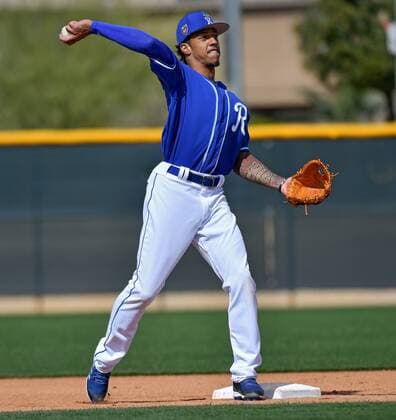 February 19, 2018 - Surprise, AZ, USA - Kansas City Royals infielder Raul Mondesi during Monday s spring training workout on Feb. 19, 2018 in Surprise, Ariz. Spring training - ZUMAm67_ 20180219_zaf_m67_035 Copyright: xJohnxSleezerx