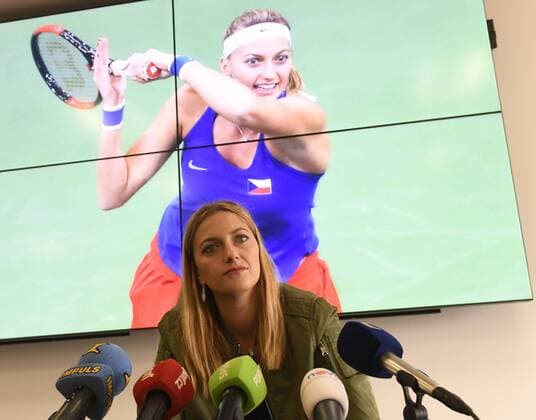 Czech tennis player Petra Kvitova attends the press conference PK Pressekonferenz in Prague, Czech Republic, on February 20, 2018, after her win of the 2018 Qatar Total Open in Doha on February 18. (CTKxPhoto MichalxKrumphanzl) CTKPhotoP201802200548401  kru 5