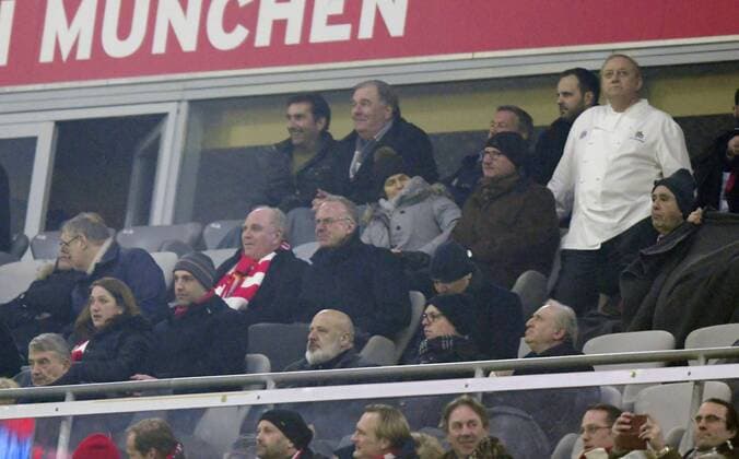 20 02 2018 football UEFA Champions League 2017 2018 final Bayern Munich Besiktas Istanbul in the Allianz Arena Munich President Uli Hoeness FC Bayern and Chairman Karl Heinz Rummenigge FC Bayern München in the stands