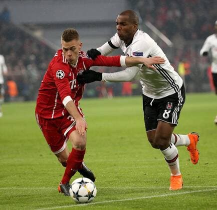 GER UEFA CL Bayern Munich GER vs Besiktas Istanbul TR 20 02 2018 Allianz Arena Munich GER UEFA CL Bayern Munich GER vs Besiktas Istanbul TR pictured Joshua Kimmich Munich Ryan Babel Istanbul nordphotoxBratic nph00250