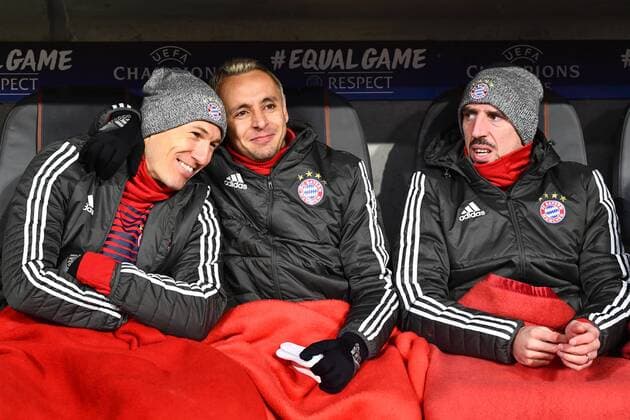 20 02 xjhx 2018 Football Champions League FC Bayern München Besiktas Istanbul emspor v l Arjen Robben FCB FC Bayern München Rafinha FCB FC Bayern Munich, Franck Ribery FCB FC Bayern München Munich