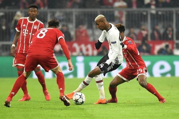 David Alaba FC Bayern München Javier Martinez FC Bayern München of Talisca Besiktas Istanbul Kingsley Coman FC Bayern Munich Germany Munich sports football UEFA Champions League last final FC Bayern München vs Besiktas Istanbul on 20 02 2018 Allianz Arena