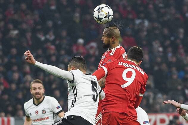 GER UEFA Champions League FC Bayern München Besiktas Istanbul 20 02 2018 Allianz Arena Munich GER UEFA Champions League FC Bayern München Besiktas Istanbul in the image header by Arturo Vidal FC Bayern Munich 23 nordphotox xSchreyer nph00305