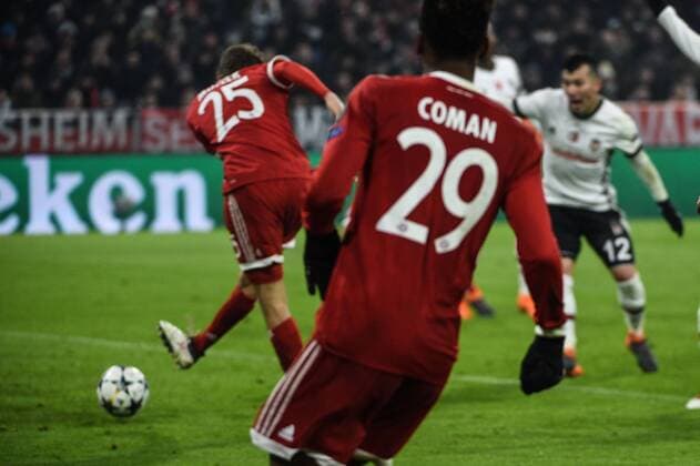 GER UEFA Champions League FC Bayern München Besiktas Istanbul 20 02 2018 Allianz Arena Munich GER UEFA Champions League FC Bayern München Besiktas Istanbul in the image of Thomas Mueller FC Bayern Munich 25 scored 1 0 nordphotox xSchreyer nph00305